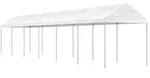vidaXL Pavillon mit Dach Wei&szlig; 13,38x2,28x2,69 m Polyethylen