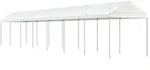 vidaXL Pavillon mit Dach Wei&szlig; 15,61x2,28x2,69 m Polyethylen
