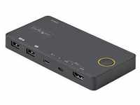 StarTech.com 2 Port Hybrid USB-A + HDMI & USB-C KVM Switch, Single 4K 60Hz HDMI 2.0
