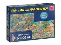 Jumbo 20049 Jan van Haasteren Musikgeschäft & Urlaubsvorfreude 2x1000 Teile Puzzle