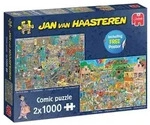 Jan van Haasteren Musikgesch&auml;ft & Urlaubsvorfreude 2x1000 Teile Puzzle