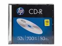 HP CD-R 80Min, 700MB, 52x Slimcase, 10 CDs, Silver Surface