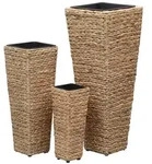 vidaXL Blumenk&uuml;bel 3 Stk. Wasserhyazinthe Braun