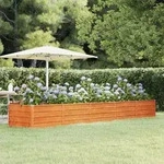 vidaXL Hochbeet Rostig 400x80x45 cm Cortenstahl