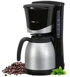 Clatronic KA 3327, Filterkaffeemaschine, Gemahlener Kaffee, 870 W, Schwarz, Edelstahl