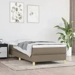 vidaXL Bettgestell ohne Matratze Taupe 90x200 cm Stoff
