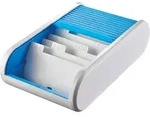 "helit Visitenkartenbox "the personal", blau/wei&szlig;"