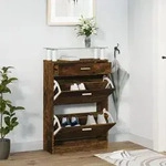 vidaXL Schuhschrank R&auml;uchereiche 63x24x104 cm Holzwerkstoff