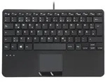 Perixx PERIBOARD-525 DE B, Mini-USB-Tastatur mit Touchpad, schwarz Eingabe / Ausgabe