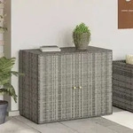 vidaXL Gartenschrank Grau 100x55,5x80 cm Poly Rattan