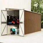 vidaXL Anbauschuppen Braun 118x382x178 cm Verzinkter Stahl