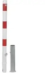 Absperrpfosten rot/wei&szlig; H1300xD60 mm mit Dreikantverschluss herausnehmbar