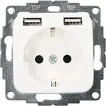 Schuko-Steckdose 2USB inCharge PRO SI reinwei&szlig; VDE, 32mm