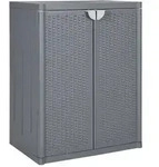 vidaXL Gartenschrank Grau 65x45x88 cm PP Rattan-Optik