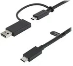 StarTech.com 1m USB-C Kabel mit USB-A Adapter Dongle - Hybrid 2-in-1 USB-C Kabel mit