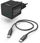hama 00201623 Schnellladeger&auml;t m. Ladekabel USB-C, Mini-Ladeger&auml;t, PD, 25W, 1,5m,
