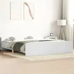 vidaXL Bettgestell mit Kopf- und Fu&szlig;teil Wei&szlig; 180x200 cm