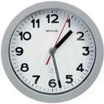 MAUL Wanduhr/Funkuhr MAULstep, Durchmesser: 200 mm, silber automatische