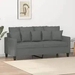vidaXL 2-Sitzer-Sofa Dunkelgrau 140 cm Stoff
