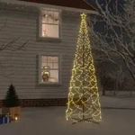 vidaXL LED-Weihnachtsbaum Kegelform Warmwei&szlig; 1400 LEDs 160x500 cm