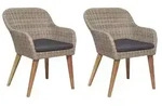 vidaXL Gartenst&uuml;hle mit Polstern 2 Stk. Poly Rattan Braun
