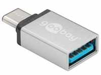 Goobay 56620 - USB C Stecker auf USB 3.0 A Buchse, silber - Adapter