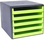 Schubladenbox 5 Sch&uuml;be anthrazit/lime-green
