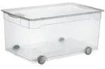 rothopro Clearbox Aufbewahrungsbox mit Deckel und Rollen Fassungsverm&ouml;gen: