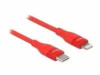 Delock Lightning-Kabel USB-C männlich bis Lightning 50 cm Rot unterstützt