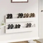 vidaXL Wand-Schuhregale 2 Stk. Wei&szlig; 110x9x23 cm Massivholz Kiefer