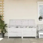 vidaXL Gartentruhe Wei&szlig; 150x50x56,5 cm Massivholz Tanne