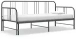 vidaXL Ausziehsofa Bettgestell Grau Metall 90x200 cm