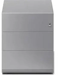 Rollcontainer Note Griffleiste 3 Sch&uuml;be silber