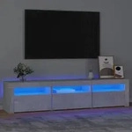 vidaXL TV-Schrank mit LED-Leuchten Betongrau 180x35x40 cm