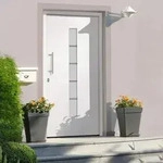 vidaXL Haust&uuml;r Aluminium und PVC Wei&szlig; 100x210 cm