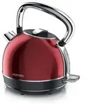 Arendo Wasserkocher 1,7l 2200W, Temperatureinstellung, Edelstahl Retro Vintage,