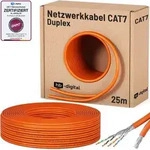 hb-digital Kabel CAT 7 25m Duplex Netzwerkkabel CAT 7 S/FTP AWG23 LSZH orange