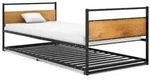 vidaXL Ausziehbett Schwarz Metall 90x200 cm