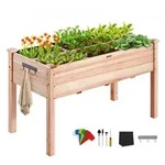 VEVOR Hochbeet Holz Pflanzk&uuml;bel mit Ablage Blumenkasten 100kg Tragf&auml;higkeit...