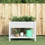 vidaXL Hochbeet Wei&szlig; 110x45x79 cm Polypropylen