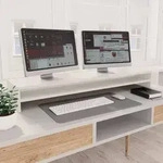 vidaXL Monitorst&auml;nder Wei&szlig; 100x24x13 cm Holzwerkstoff
