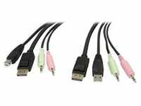 StarTech.com 1,8m 4-in-1 USB DisplayPort KVM-Switch Kabel mit Audio und Mikrofon -