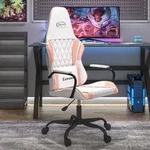 vidaXL Gaming-Stuhl Wei&szlig; und Rosa Kunstleder