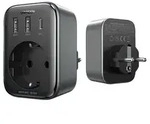 Wandladeger&auml;t 30W (2xUSB/USB C/AC) / Adapter EU - EU 13A Ugreen CD314 - Schwarz