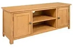 vidaXL TV-Schrank 110x35x44 cm Massivholz Eiche