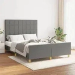 vidaXL Bettgestell ohne Matratze Dunkelgrau 140x200 cm Stoff