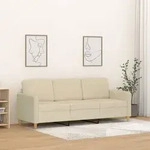 vidaXL 3-Sitzer-Sofa Creme 180 cm Stoff