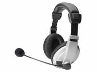 DIGITUS DA-12201 Binaural Kopfband Schwarz - Weiß Headset - Headset - Stereo 90 g -