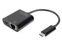 DIGITUS USB Type-C Gigabit Ethernet Adapter mit Power Delivery Unterstützung