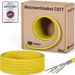 hb-digital CAT 7 Netzwerkkabel 25m Verlegekabel max.1000 MHz S/FTP AWG23 LSZH gelb